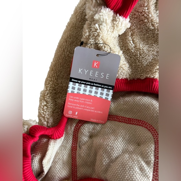 KYEESE Dog Pajamas Reindeer Christmas  Bowtie Red plaid Pet Pajamas sz M NWT - Picture 10 of 12